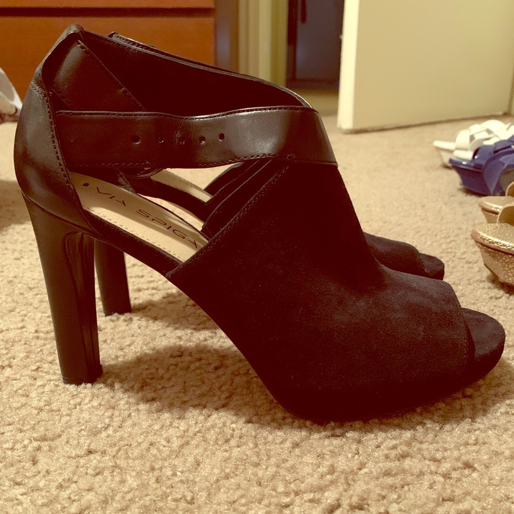 Via Spiga Peep Toe Bootie Sandal Heels